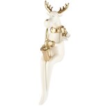 Dekoratief | Rendier zittend m/saxofoon, wit/goud, resina, 10x15x37cm | A255202 Dekoratief | Rendier zittend m/saxofoon, wit/goud, resina, 10x15x37cm | A255202