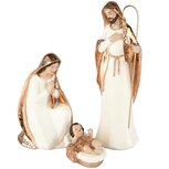 Dekoratief | Set 3 kerststalfiguren, wit/goud, resina, 9x9x17cm | A255204 Dekoratief | Set 3 kerststalfiguren, wit/goud, resina, 9x9x17cm | A255204