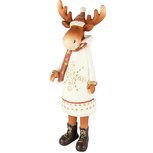 Dekoratief | Rendier staand m/kerstmuts, wit, resina, 10x10x33cm | A255205 Dekoratief | Rendier staand m/kerstmuts, wit, resina, 10x10x33cm | A255205