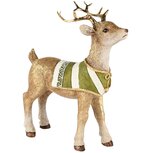 Dekoratief | Hert staand m/cape, goud/groen/wit, resina, 20x12x23cm | A255211 Dekoratief | Hert staand m/cape, goud/groen/wit, resina, 20x12x23cm | A255211