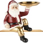 Dekoratief | Santa zittend m/dienblad, rood/goud, resina, 18x11x21cm | A255213 Dekoratief | Santa zittend m/dienblad, rood/goud, resina, 18x11x21cm | A255213