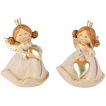 Dekoratief | Engeltje staand m/hartje, beige/goud, resina, 8x7x11cm, set van 2 stuks | A255240 Dekoratief | Engeltje staand m/hartje, beige/goud, resina, 8x7x11cm, set van 2 stuks | A255240