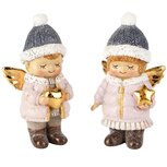 Dekoratief | Winterkindje staand m/hart/ster, resina, 6x4x12cm, set van 2 stuks | A255258 Dekoratief | Winterkindje staand m/hart/ster, resina, 6x4x12cm, set van 2 stuks | A255258