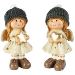 Dekoratief | Engeltje staand m/hartje, creme/goud, resina, 5x5x9cm, set van 2 stuks | A255270 Dekoratief | Engeltje staand m/hartje, creme/goud, resina, 5x5x9cm, set van 2 stuks | A255270