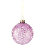Dekoratief | Hanger bal m/bloemen, roze/wit, glas, 8x8x8cm | A255281 Dekoratief | Hanger bal m/bloemen, roze/wit, glas, 8x8x8cm | A255281