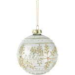 Dekoratief | Hanger bal m/sneeuwvlokken, transparant/goud, glas, 10x10x10cm | A255282 Dekoratief | Hanger bal m/sneeuwvlokken, transparant/goud, glas, 10x10x10cm | A255282