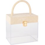 Dekoratief | Koffertje, beige/transparant, velvet/acryl, 17x10x16/26cm | A255307 Dekoratief | Koffertje, beige/transparant, velvet/acryl, 17x10x16/26cm | A255307