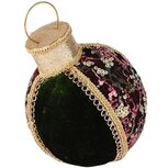 Dekoratief | Deco kerstbal m/pailletten, rood/groen/goud, stof, 17x15x22cm | A255358 Dekoratief | Deco kerstbal m/pailletten, rood/groen/goud, stof, 17x15x22cm | A255358