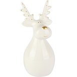 Dekoratief | Deco rendier, wit/goud, dolomiet, 9x9x20cm | A255368 Dekoratief | Deco rendier, wit/goud, dolomiet, 9x9x20cm | A255368