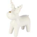 Dekoratief | Deco rendier staand, wit/goud, dolomiet, 8x14x17cm | A255369 Dekoratief | Deco rendier staand, wit/goud, dolomiet, 8x14x17cm | A255369