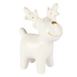 Dekoratief | Deco rendier staand, wit/goud, dolomiet, 9x6x12cm | A255370 Dekoratief | Deco rendier staand, wit/goud, dolomiet, 9x6x12cm | A255370