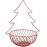 Dekoratief | Mandje m/kerstboom, rood, metaal, 27x21x33cm | A255386 Dekoratief | Mandje m/kerstboom, rood, metaal, 27x21x33cm | A255386