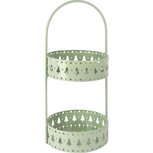 Dekoratief | Pièce-mont‚e m/boompjes, groen, metaal, 17x16x38cm | A255388 Dekoratief | Pièce-mont‚e m/boompjes, groen, metaal, 17x16x38cm | A255388