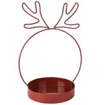 Dekoratief | Dienblad rond m/gewei, rood, metaal, 18x13x25cm | A255395 Dekoratief | Dienblad rond m/gewei, rood, metaal, 18x13x25cm | A255395