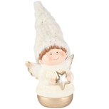 Dekoratief | Engelkindje m/ster, goud/wit, TC, LED, 13x9x16cm | A255402 Dekoratief | Engelkindje m/ster, goud/wit, TC, LED, 13x9x16cm | A255402