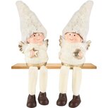Dekoratief | Engelkindje m/hangbenen, goud/wit, TC, 7x5x10cm, set van 2 stuks | A255403 Dekoratief | Engelkindje m/hangbenen, goud/wit, TC, 7x5x10cm, set van 2 stuks | A255403
