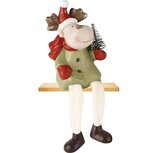 Dekoratief | Rendier m/hangbenen, groen/rood, TC, 6x6x12cm | A255410 Dekoratief | Rendier m/hangbenen, groen/rood, TC, 6x6x12cm | A255410