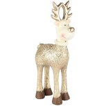 Dekoratief | Rendier staand, goud/wit, resina, 10x6x21cm | A255414 Dekoratief | Rendier staand, goud/wit, resina, 10x6x21cm | A255414