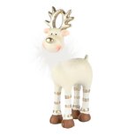 Dekoratief | Rendier staand m/fluffy kraag, wit/goud, resina, 8x4x16cm | A255415 Dekoratief | Rendier staand m/fluffy kraag, wit/goud, resina, 8x4x16cm | A255415