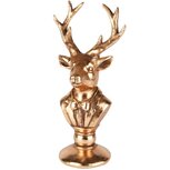 Dekoratief | Buste hert op voet, goud, resina, 14x11x29cm | A255423 Dekoratief | Buste hert op voet, goud, resina, 14x11x29cm | A255423