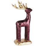 Dekoratief | Kaarsenhouder rendier, bordeau/goud, resina, 11x10x23cm | A255427 Dekoratief | Kaarsenhouder rendier, bordeau/goud, resina, 11x10x23cm | A255427