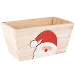 Dekoratief | Bakje m/santa, naturel/rood/wit, hout, 20x12x10cm | A255446 Dekoratief | Bakje m/santa, naturel/rood/wit, hout, 20x12x10cm | A255446