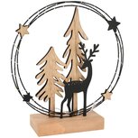 Dekoratief | Deco hert in boog, naturel/zwart, metaal/hout, LED, 21x6x23cm | A255468 Dekoratief | Deco hert in boog, naturel/zwart, metaal/hout, LED, 21x6x23cm | A255468