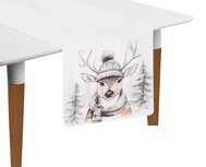 Dekoratief | Tafelloper 'Winter Deer', stof, 148x40cm | A255480 Dekoratief | Tafelloper 'Winter Deer', stof, 148x40cm | A255480