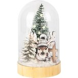 Dekoratief | Globe 'Winter Deer', naturel, glas/hout, LED, 9x9x14cm | A255486 Dekoratief | Globe 'Winter Deer', naturel, glas/hout, LED, 9x9x14cm | A255486
