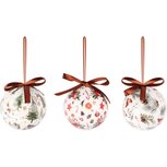 Dekoratief | Box 3 kerstballen m/kerstprint, polyfoam, 6x6x6cm, set van 3 stuks | A255491 Dekoratief | Box 3 kerstballen m/kerstprint, polyfoam, 6x6x6cm, set van 3 stuks | A255491