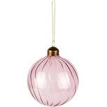 Dekoratief | Hanger kerstbal, roze, glas, 8x8x9cm | A255495 Dekoratief | Hanger kerstbal, roze, glas, 8x8x9cm | A255495
