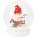 Dekoratief | Globe m/santa, groen/rood, glas/hout, LED, 12x12x13cm | A255501 Dekoratief | Globe m/santa, groen/rood, glas/hout, LED, 12x12x13cm | A255501