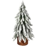 Dekoratief | Deco boompje op voet, groen/wit, naturel/hout, 14x14x26cm | A255509 Dekoratief | Deco boompje op voet, groen/wit, naturel/hout, 14x14x26cm | A255509