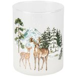 Dekoratief | Theelichthouder 'Mystery Deer', wit, glas, 18x8x10cm | A255532 Dekoratief | Theelichthouder 'Mystery Deer', wit, glas, 18x8x10cm | A255532