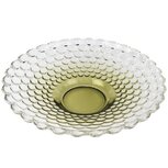 Dekoratief | Deco schaal rond, groen, glas, 29x29x6cm | A255536 Dekoratief | Deco schaal rond, groen, glas, 29x29x6cm | A255536