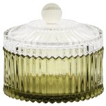 Dekoratief | Bonbonnière, groen/transparant, glas, 11x11x10cm | A255542 Dekoratief | Bonbonnière, groen/transparant, glas, 11x11x10cm | A255542