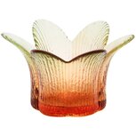 Dekoratief | Theelichthouder bloem, groen/oranje, glas, 10x10x6cm | A255545 Dekoratief | Theelichthouder bloem, groen/oranje, glas, 10x10x6cm | A255545