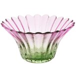 Dekoratief | Theelichthouder bloem, paars/groen, glas, 11x11x6cm | A255546 Dekoratief | Theelichthouder bloem, paars/groen, glas, 11x11x6cm | A255546