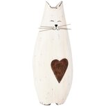 Dekoratief | Deco poes m/hartje, wit/naturel, hout, 12x6x30cm | A255552 Dekoratief | Deco poes m/hartje, wit/naturel, hout, 12x6x30cm | A255552