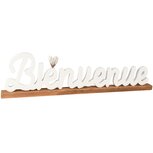 Dekoratief | Deco 'Bienvenue' m/hartje, wit/naturel, hout, 58x4x15cm | A255565 Dekoratief | Deco 'Bienvenue' m/hartje, wit/naturel, hout, 58x4x15cm | A255565