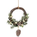 Dekoratief | Hanger krans m/dennenappels/takjes, naturel/groen, 27x7x48cm | A255590 Dekoratief | Hanger krans m/dennenappels/takjes, naturel/groen, 27x7x48cm | A255590