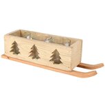 Dekoratief | Theelichthouder slee m/bomen, naturel, hout/glas, 30x8x8cm | A255608 Dekoratief | Theelichthouder slee m/bomen, naturel, hout/glas, 30x8x8cm | A255608