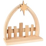 Dekoratief | Kerststal m/ster, naturel, hout, 25x10x27cm | A255609 Dekoratief | Kerststal m/ster, naturel, hout, 25x10x27cm | A255609