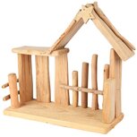 Dekoratief | Kerststal m/ster, naturel, hout, 28x10x24cm | A255611 Dekoratief | Kerststal m/ster, naturel, hout, 28x10x24cm | A255611