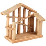 Dekoratief | Kerststal, naturel, hout, 20x11x17cm | A255612 Dekoratief | Kerststal, naturel, hout, 20x11x17cm | A255612