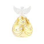 Dekoratief | Engeltje staand m/parels, transparant/goud, glas, LED, 7x7x11cm | A255652 Dekoratief | Engeltje staand m/parels, transparant/goud, glas, LED, 7x7x11cm | A255652