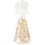 Dekoratief | Engeltje staand m/parels, transparant/goud, glas, LED, 8x8x20cm | A255654 Dekoratief | Engeltje staand m/parels, transparant/goud, glas, LED, 8x8x20cm | A255654