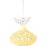 Dekoratief | Hanger engeltje m/ster, transparant/goud, glas, LED, 12x12x12cm | A255655 Dekoratief | Hanger engeltje m/ster, transparant/goud, glas, LED, 12x12x12cm | A255655
