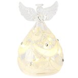 Dekoratief | Engeltje staand m/hartje, transparant/goud, glas, LED, 7x7x11cm | A255663 Dekoratief | Engeltje staand m/hartje, transparant/goud, glas, LED, 7x7x11cm | A255663