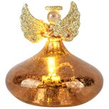 Dekoratief | Engeltje staand m/ster, transparant/goud, glas, LED, 8x8x8cm | A255664 Dekoratief | Engeltje staand m/ster, transparant/goud, glas, LED, 8x8x8cm | A255664